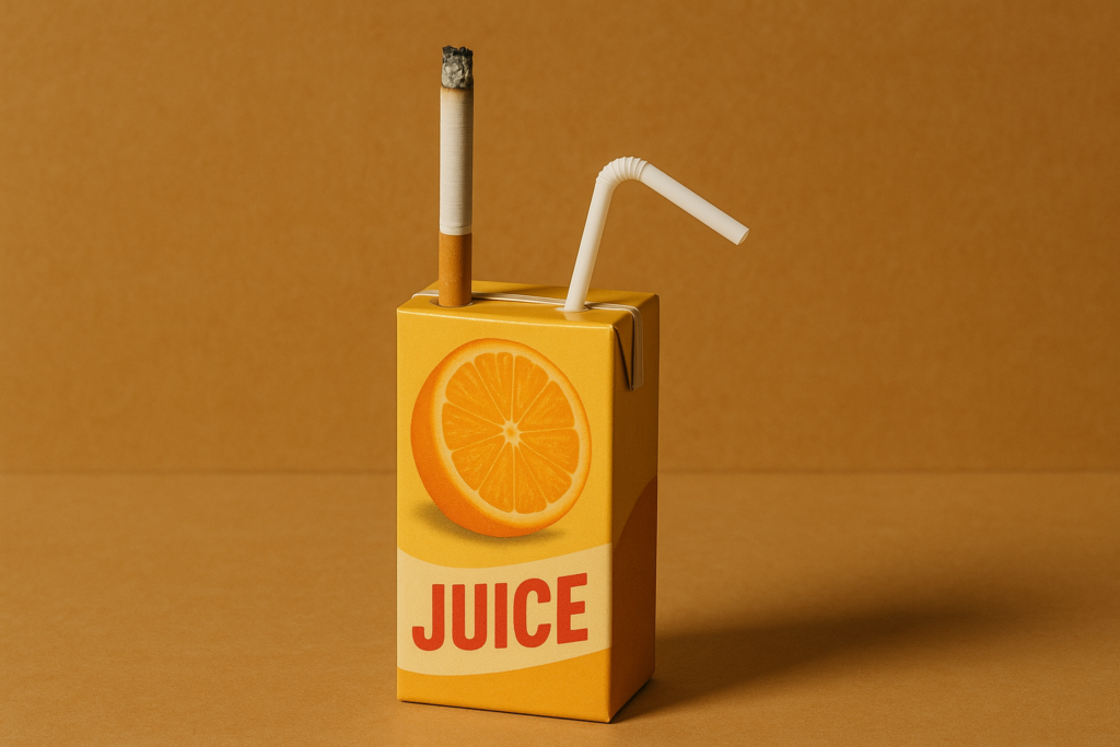 জুসের প্যাকেটে বিদেশি সিগারেট!