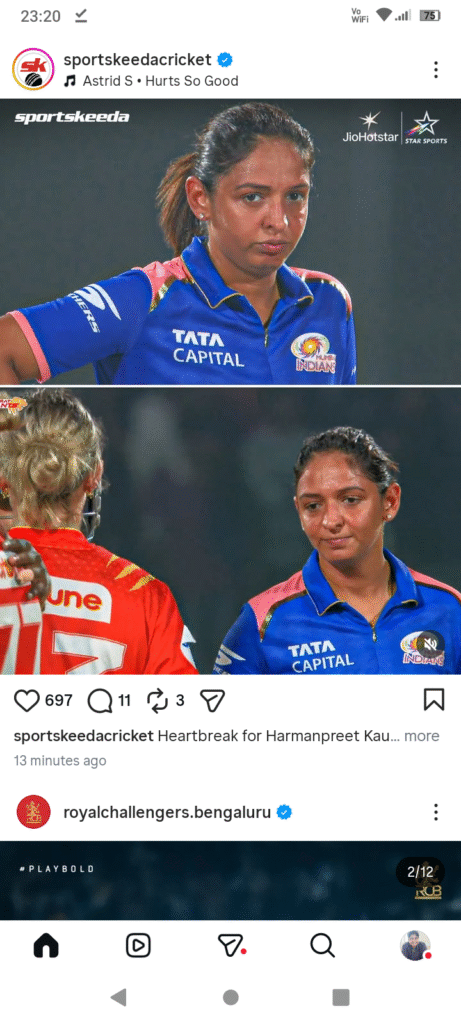 হারমনপ্রীতের আগুনে জ্বলে উঠল মুম্বাই, গুজরাটের বিরুদ্ধে ৮২ রানের সংগ্রাম